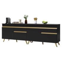Kit Armário De Cozinha Gabinete Pia 120cm Veneza Multimóveis Mp2159 Preto/dourado Preto/dourado Kit Armário De Cozinha Gabinete Pia 120cm Veneza Multimóveis Mp2159 Preto/dourado Preto/dourado
