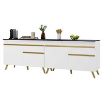 Kit Armário de Cozinha Gabinete Pia 120cm Veneza Multimóveis MP2159