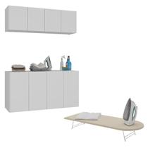 Kit Armário de Lavanderia Aéreo com Balcão e Tábua de Passar 4 Portas Multimóveis MX5065 Kit Armário de Lavanderia Aéreo com Balcão e Tábua de Passar 4 Portas Multimóveis MX5065