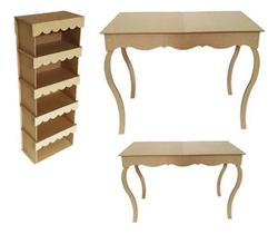 Kit Armário E Mesas Luis Xv Provençal Mdf Cru 1 Alta 1 Baixa Kit Armário E Mesas Luis Xv Provençal Mdf Cru 1 Alta 1 Baixa