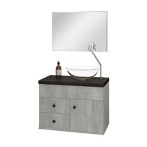 Kit Armário MDF para Banheiro Completo Luna 60 com Espelho e Cuba vidro Kit Armário MDF para Banheiro Completo Luna 60 com Espelho e Cuba vidro