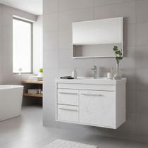 Kit Armário para Banheiro 60cm MDF com Cuba e Espelheira POTENZA