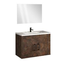 Kit Armário para Banheiro c/ Bancada e Espelho Full Corten 63 cm Kit Armário para Banheiro c/ Bancada e Espelho Full Corten 63 cm
