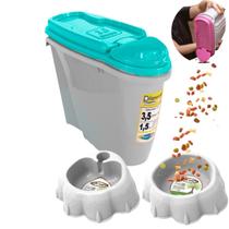 Kit Armazenador de Grãos e Ração Comedouro e Bebedouro Pet