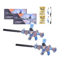 Kit Arminhas Elétrica Brinquedo Modelo M416 com Refil 5.000 Bolinhas de Gel com Silenciador Bateria Recarregável Carregador USB Modo Automático