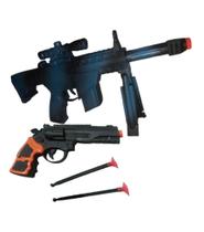 Kit Arminhas Pistola De Dardos + Arma de Brinquedo Faz Barulho