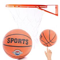Kit Aro Cesta De Basquete Aço 45cm + Rede + Bola 7 Oficial
