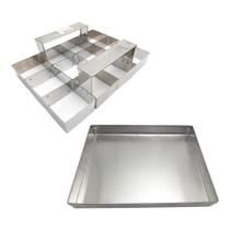 Kit Aro Cortador 12 Cavidades + Assadeira Para Brownie Inox Kit Aro Cortador 12 Cavidades + Assadeira Para Brownie Inox