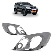 Kit Aro Moldura Farol Principal Hillux Sw4 2005 2006 2007 2008 Cromado