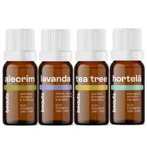 Kit Aromaterapia 4 Óleos Essenciais Lavanda Francesa, Hortelã Pimenta, Alecrim, Melaleuca Tea Tree Kit Aromaterapia 4 Óleos Essenciais Lavanda Francesa, Hortelã Pimenta, Alecrim, Melaleuca Tea Tree