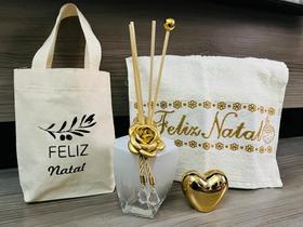Kit Aromatizador de Ambiente Toalha Presente De Natal Lavabo Enfeite