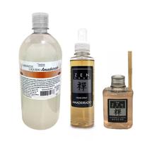 Kit Aromatizador de Ambientes Home Spray + Difusor Varetas + Sabonete Líquido Aroma Amadeirado