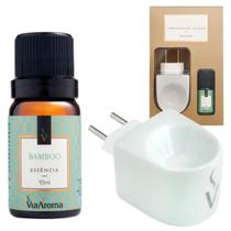 Kit Aromatizador Difusor Elétrico Com Essência Via Aroma Original Ambiente Casa Porcelana Cerâmica