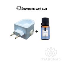 Kit Aromatizador Difusor Elétrico de Polímero + 1 Essência Via Aroma Varias Fragrâncias