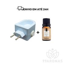 Kit Aromatizador Difusor Elétrico de Polímero + 1 Essência Via Aroma Varias Fragrâncias