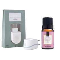 Kit Aromatizador Elétrico Difusor Ambiente com Essência Lavanda Francesa 10ml - Via Aroma