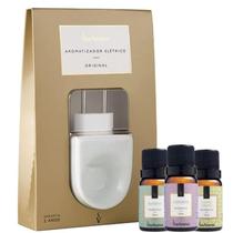 Kit Aromatizador Elétrico Original + 3 Essências Via Aroma (Bamboo, Lavanda e Capim Limão)
