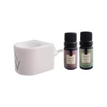 Kit Aromatizador Elétrico Via Aroma Bamboo e Lavanda 10ml
