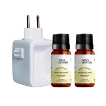 Kit aromatizador porcelana branco mais 2 óleos essenciais limâo siciliano