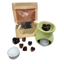 Kit Aromatizador Rechaud + Wax Melts + Vela Rechaud Lar Fresh - Verde