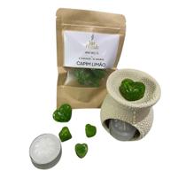 Kit Aromatizador Rechaud + Wax Melts + Vela Rechaud Lar Fresh