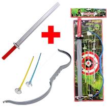 Kit arqueiro com espadinha de brinquedo arco e flecha infantil - Le Plastic