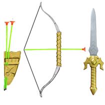 Kit Arqueiro Medieval Arco e Flecha com Espada Infantil