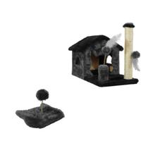 Kit Arranhador Gato Casa sem Rede e Mola Maluca