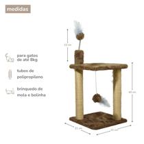 Kit Arranhador Para Gatos Com Sisal 2 Bases Andares Poste Cara De Gato Horizontal MIU