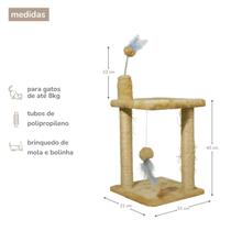 Kit Arranhador Para Gatos Com Sisal 2 Bases Andares Poste Cara De Gato Horizontal MIU - Miu Store