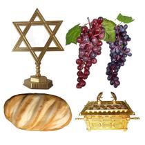 Kit Arranjo Santa Ceia com Pão, Candelabro e Arca da Aliança Kit Arranjo Santa Ceia com Pão, Candelabro e Arca da Aliança