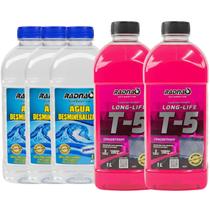 Kit Arrefecimento 3 Água Desmineralizada 2 Aditivo Concentrado Rosa T5 Radnaq Kit Arrefecimento 3 Água Desmineralizada 2 Aditivo Concentrado Rosa T5 Radnaq