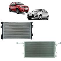 Kit Arrefecimento Radiador + Condensador Ford Fiesta e Ecosport 2003 a 2010 Kit Arrefecimento Radiador + Condensador Ford Fiesta e Ecosport 2003 a 2010