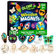Kit Art Craft JOYIN, ímãs de madeira que brilham no escuro, 12 unidades Kit Art Craft JOYIN, ímãs de madeira que brilham no escuro, 12 unidades
