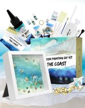 Kit Art Craft Kit DIY de resina oceânica Iland com luz UV