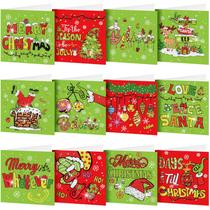 Kit Art Craft Saillong, pacote com 12 cartões de pintura de diamantes de Natal, 15x30cm Kit Art Craft Saillong, pacote com 12 cartões de pintura de diamantes de Natal, 15x30cm