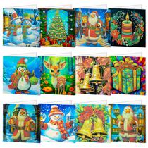 Kit Art Craft SUUYOO, pacote com 12 pacotes, conjunto de cartões de Natal DIY, 30x15 cm