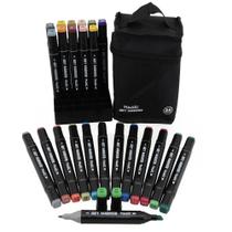 Kit art marker 24 cores canetas marcadoras ponta dupla 7908312127176