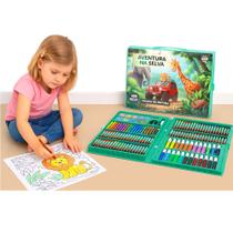 Kit Arte Infantil 168 Peças com Aquarela e Lápis de Cor
