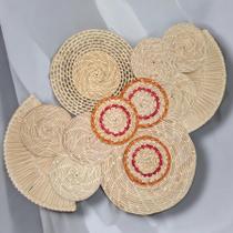 Kit Artesanal De Palha De Carnaúba Decoração Composição D