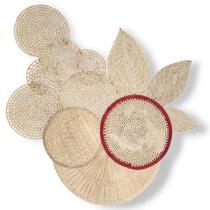 Kit Artesanal De Palha De Carnaúba Decoração Composição G