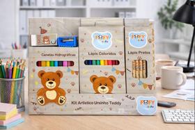 Kit Artístico Fofy com 29 peças do Panda e do Ursinho Personagem:Ursinho Kit Artístico Fofy com 29 peças do Panda e do Ursinho Personagem:Ursinho