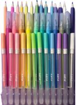 Kit Artísticos Soft Colors 36 Peças Lápis de Cor Canetas Gel e Hidrocor Tom Pastel