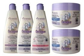 Kit Arvensis Cachinhos Naturais Infantil Ondulados 5 Itens