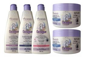 Kit Arvensis Cachinhos Naturais Infantil Ondulados 5 Itens