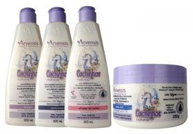 Kit Arvensis Cachinhos Shampoo Condicionador Ativador Ondulado Creme 2x1