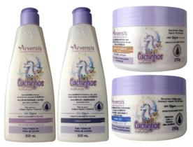 Kit Arvensis Cachinhos Shampoo Condicionador Creme 2x1 Geleia Suave