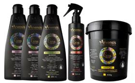 Kit Arvensis Cacho 2 Shampoo + Ativador Cachos Crespos e Crespíssimos + Day After + Mascara 2x1