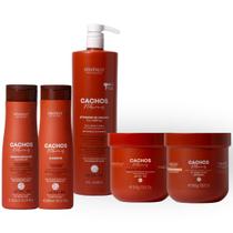 Kit Arvensis Cachos Naturais Completo 5 Produtos Ondulados Cacheados C/ Ativador Grande 1L Kit Arvensis Cachos Naturais Completo 5 Produtos Ondulados Cacheados C/ Ativador Grande 1L