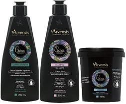 Kit Arvensis Cachos Naturais Ondulados e Cacheados Shampoo + Condicionador 300ml + Máscara - 450g